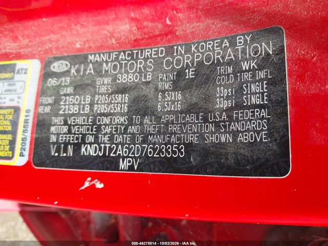 Продаж на аукціоні авто 2013 Kia Soul +, vin: KNDJT2A62D7623353, номер лоту: 46278514