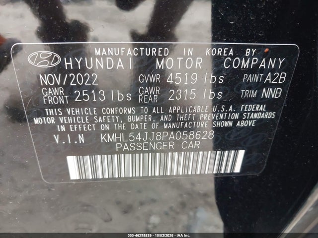 Продаж на аукціоні авто 2023 Hyundai Sonata Hybrid Limited, vin: KMHL54JJ8PA058628, номер лоту: 46278539