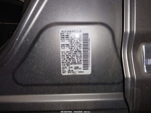 Продажа на аукционе авто 2013 Nissan Rogue Sv, vin: JN8AS5MT8DW509485, номер лота: 46279294