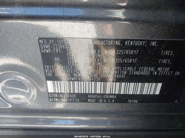 Aukcja sprzedaży 2025 Toyota Rav4 Hybrid Xle, vin: 4T3RWRFV3SU164239, numer aukcji: 46279318