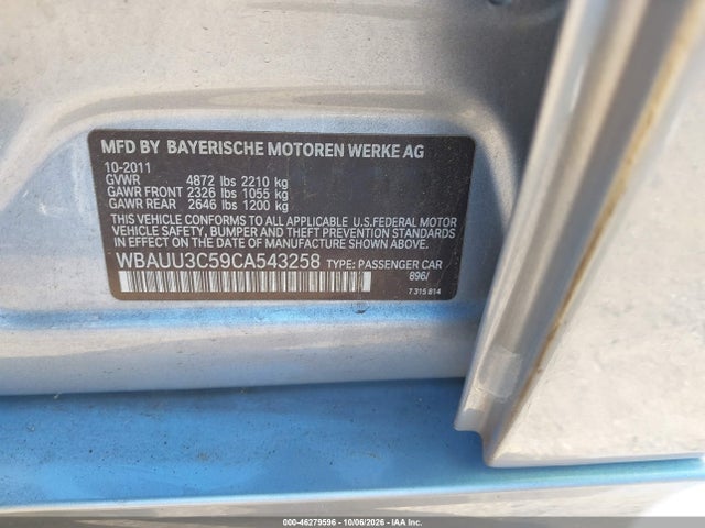 Auction sale of the 2012 Bmw 328i Xdrive, vin: WBAUU3C59CA543258, lot number: 46279596