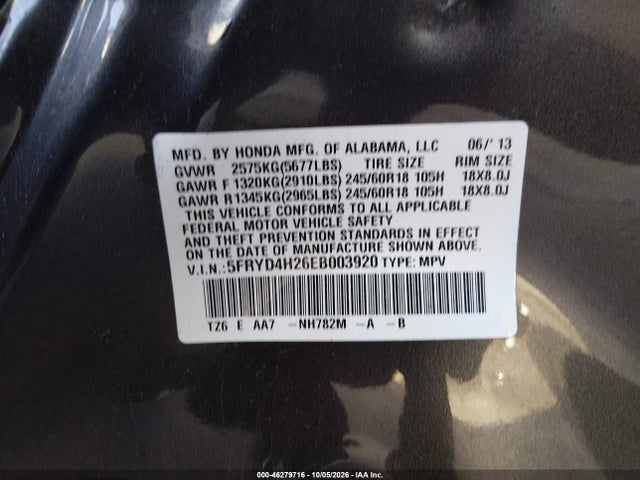 Aukcja sprzedaży 2014 Acura Mdx, vin: 5FRYD4H26EB003920, numer aukcji: 46279716