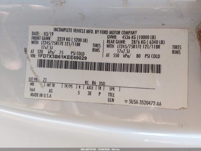 1FD7X3B61KEE69029 Ford F-350 Xl