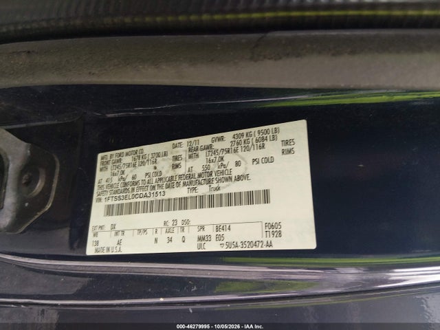 Продаж на аукціоні авто 2012 Ford E-350 Super Duty Commercial, vin: 1FTSS3EL0CDA31513, номер лоту: 46279995