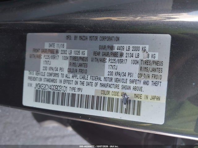 Mazda Cx-5 Touring 2016 JM3KE2CY4G0903101 Image 9