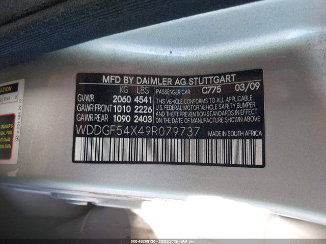 Aukcja sprzedaży 2009 Mercedes-benz C 300 Luxury/sport, vin: WDDGF54X49R079737, numer aukcji: 46280130