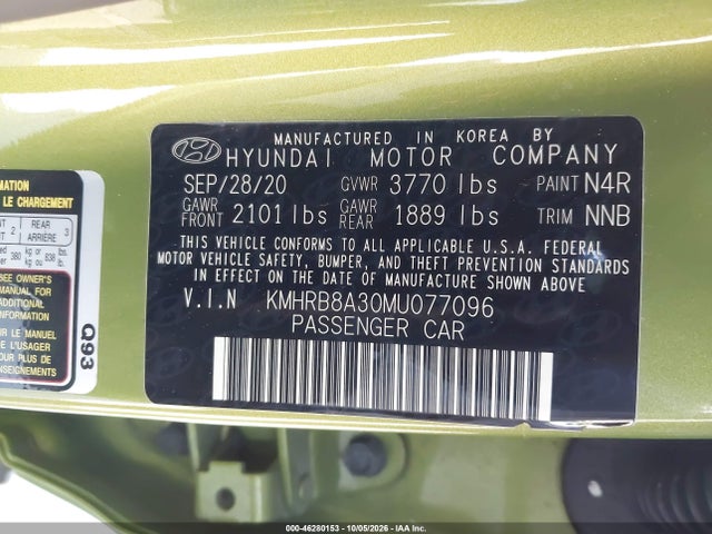 Hyundai Venue Se 2021 KMHRB8A30MU077096 Image 9