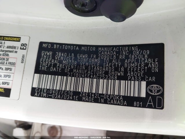 Продажа на аукционе авто 2010 Toyota Corolla Le, vin: 2T1BU4EE4AC253368, номер лота: 46280263