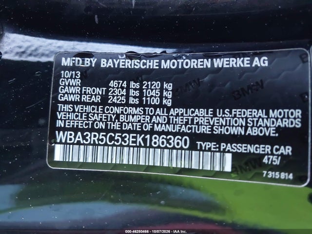 Продаж на аукціоні авто 2014 Bmw 435i Xdrive, vin: WBA3R5C53EK186360, номер лоту: 46280466
