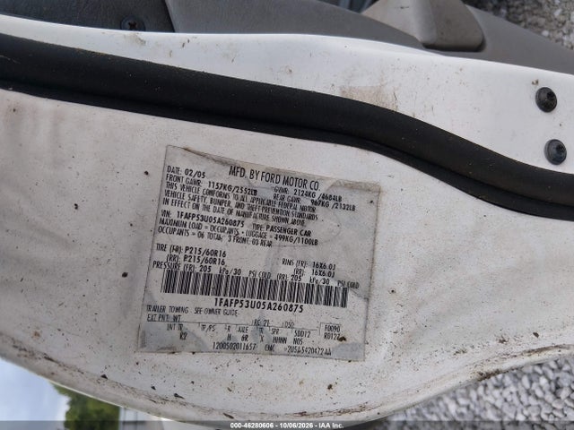 2005 Ford Taurus Se მანქანა იყიდება აუქციონზე, vin: 1FAFP53U05A260875, აუქციონის ნომერი: 46280606