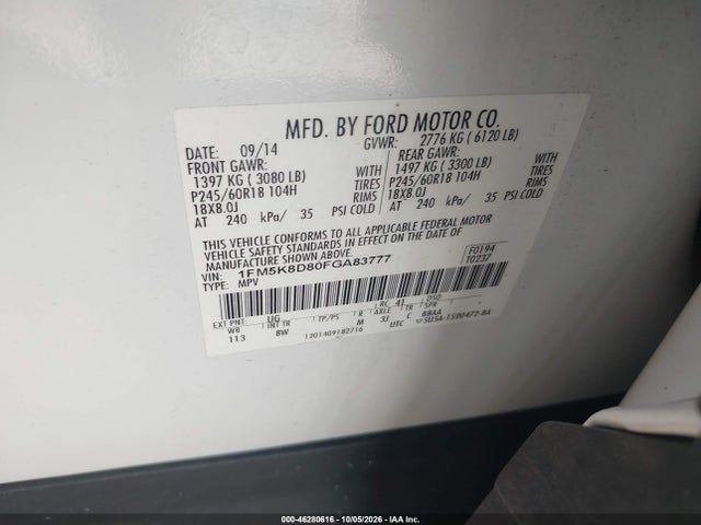 Aukcja sprzedaży 2015 Ford Explorer Xlt, vin: 1FM5K8D80FGA83777, numer aukcji: 46280616