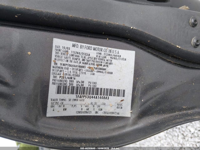 Продаж на аукціоні авто 2004 Ford Taurus Se, vin: 1FAFP53U44A140883, номер лоту: 46280649