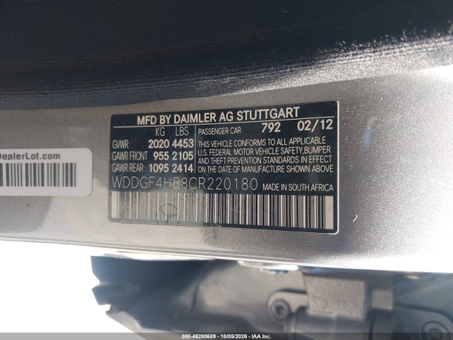 2012 Mercedes-benz C 250 Luxury მანქანა იყიდება აუქციონზე, vin: WDDGF4HB8CR220180, აუქციონის ნომერი: 46280689