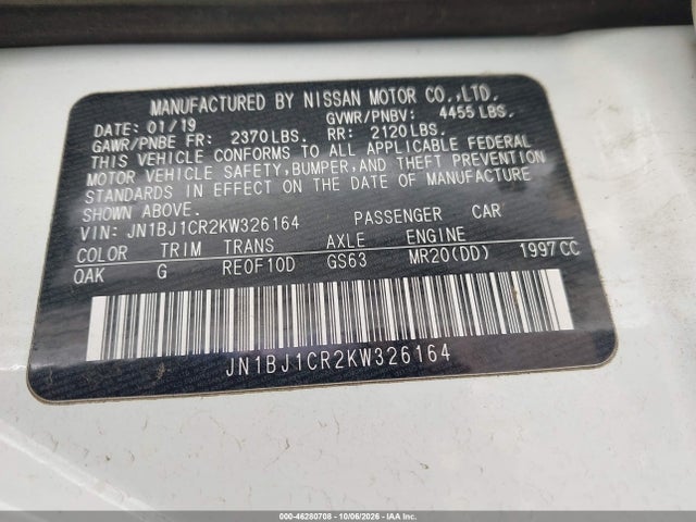 JN1BJ1CR2KW326164 Nissan Rogue Sport S