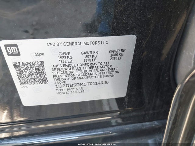 Продажа на аукционе авто 2026 Cadillac Ct4 Premium Luxury Rwd, vin: 1G6DB5RK5T0114046, номер лота: 46280744