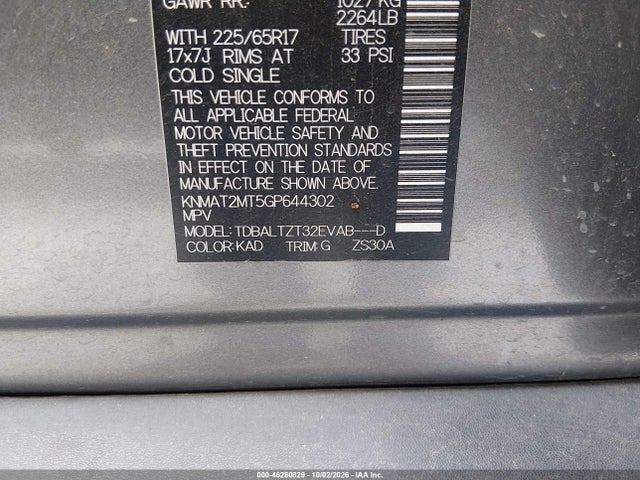 2016 Nissan Rogue Sv მანქანა იყიდება აუქციონზე, vin: KNMAT2MT5GP644302, აუქციონის ნომერი: 46280829