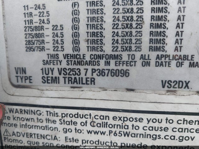 46281063 :رقم المزاد ، 1UYVS2537P3676096 vin ، 2023 Utility Trailer Mfg Unknown مزاد بيع