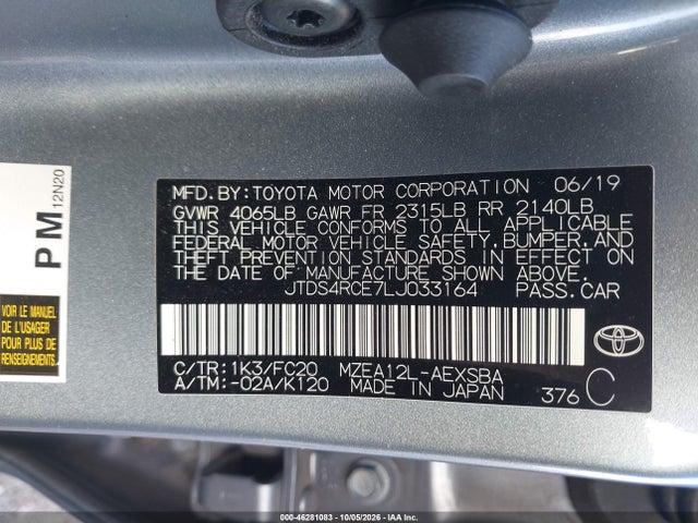 Toyota COROLLA SE 2020 JTDS4RCE7LJ033164 Image 9