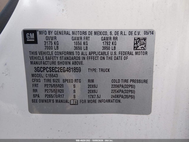Chevrolet Silverado 1500 2lz 2014 3GCPCSEC2EG481859 Image 9