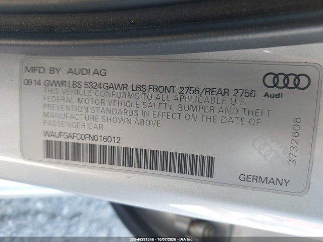 Audi A6 3.0t Premium Plus 2015 WAUFGAFC0FN016012 Image 9