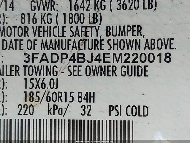 Продаж на аукціоні авто 2014 Ford Fiesta Se, vin: 3FADP4BJ4EM220018, номер лоту: 46281562