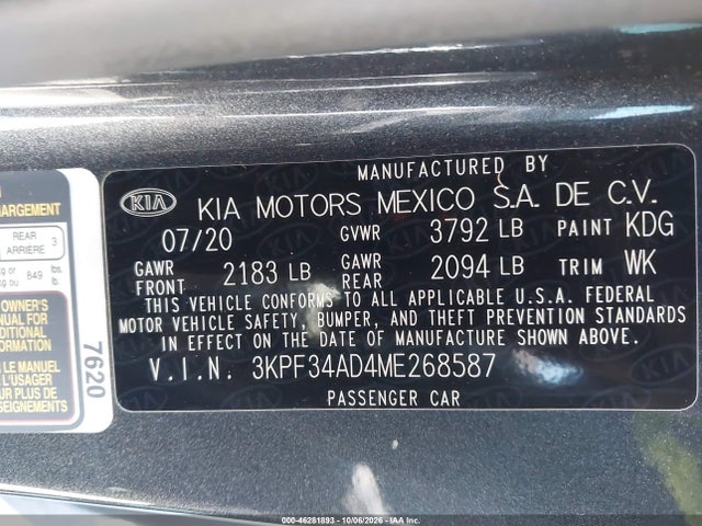 KIA Forte Gt-line 2021 3KPF34AD4ME268587 Image 9