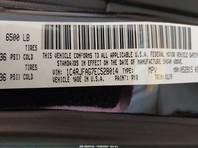 2014 Jeep Grand Cherokee Altitude მანქანა იყიდება აუქციონზე, vin: 1C4RJFAG7EC528014, აუქციონის ნომერი: 46282184