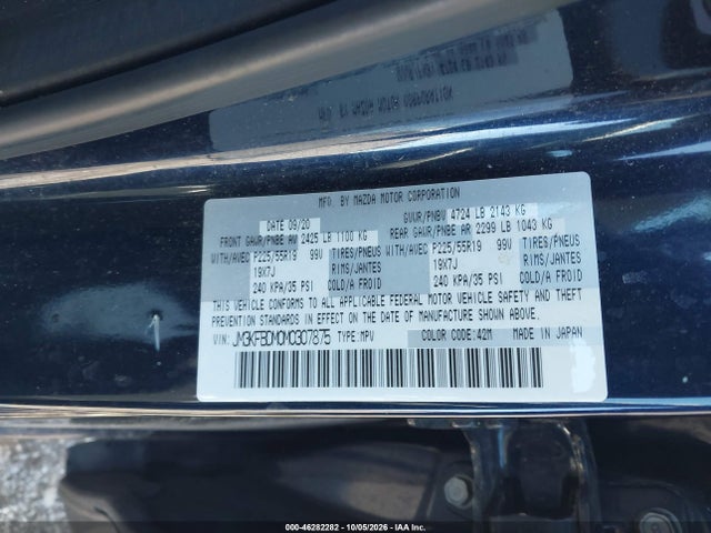 46282282 :رقم المزاد ، JM3KFBDM0M0307875 vin ، 2021 Mazda Cx-5 Grand Touring مزاد بيع