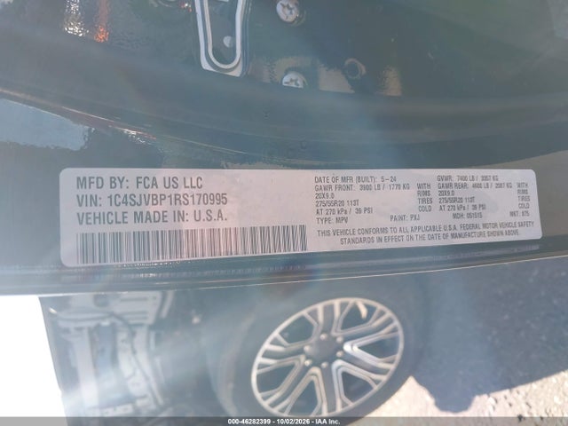 Продажа на аукционе авто 2024 Jeep Wagoneer Series Ii 4x4, vin: 1C4SJVBP1RS170995, номер лота: 46282399