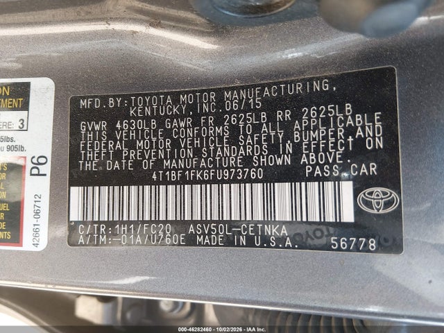 Toyota CAMRY LE 2015 4T1BF1FK6FU973760 Image 9