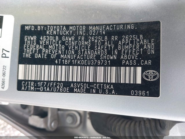 2014 Toyota Camry Se მანქანა იყიდება აუქციონზე, vin: 4T1BF1FK0EU379731, აუქციონის ნომერი: 46282573