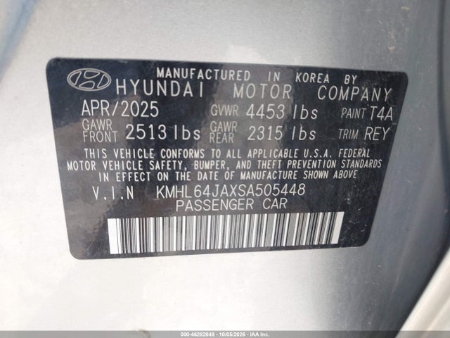 Продаж на аукціоні авто 2025 Hyundai Sonata Sel, vin: KMHL64JAXSA505448, номер лоту: 46282848