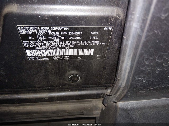 Toyota Rav4 Xle 2018 JTMWFREV5JJ186194 Image 9
