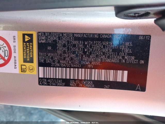 Продаж на аукціоні авто 2013 Lexus Rx 350, vin: 2T2BK1BA7DC164643, номер лоту: 46282966