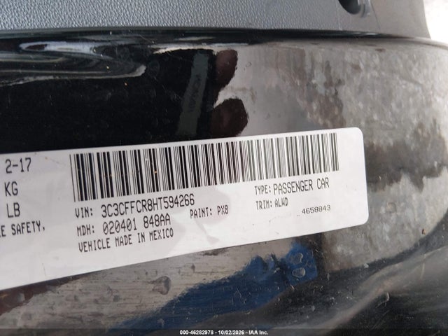 46282978 :رقم المزاد ، 3C3CFFCR8HT594266 vin ، 2017 Fiat 500 Lounge مزاد بيع