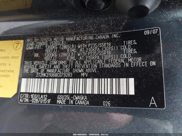 Продажа на аукционе авто 2008 Lexus Rx 350, vin: 2T2HK31U68C079283, номер лота: 46283033