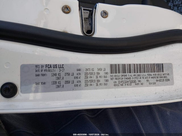 Продаж на аукціоні авто 2017 Dodge Journey Crossroad Plus, vin: 3C4PDCGG4HT626365, номер лоту: 46283096
