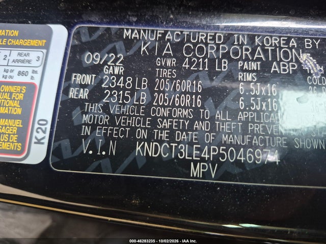 Aukcja sprzedaży 2023 Kia Niro Sx, vin: KNDCT3LE4P5046974, numer aukcji: 46283235