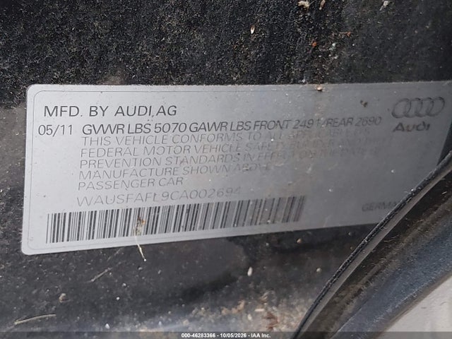 Продажа на аукционе авто 2012 Audi A4 2.0t Premium, vin: WAUSFAFL9CA002694, номер лота: 46283366