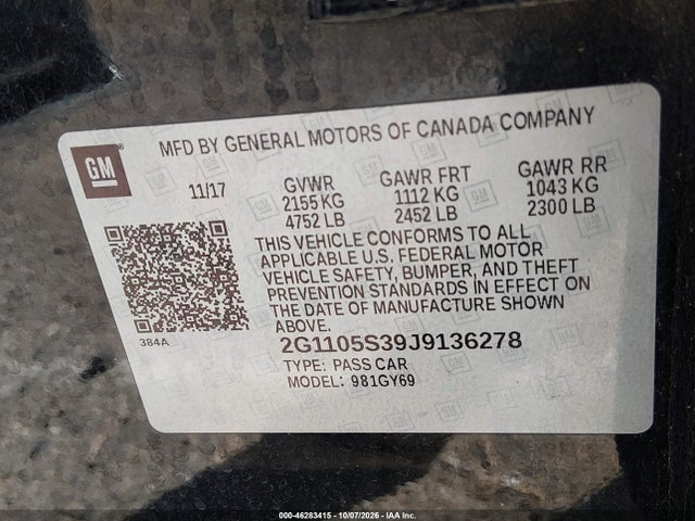 2G1105S39J9136278 Chevrolet IMPALA 1LT