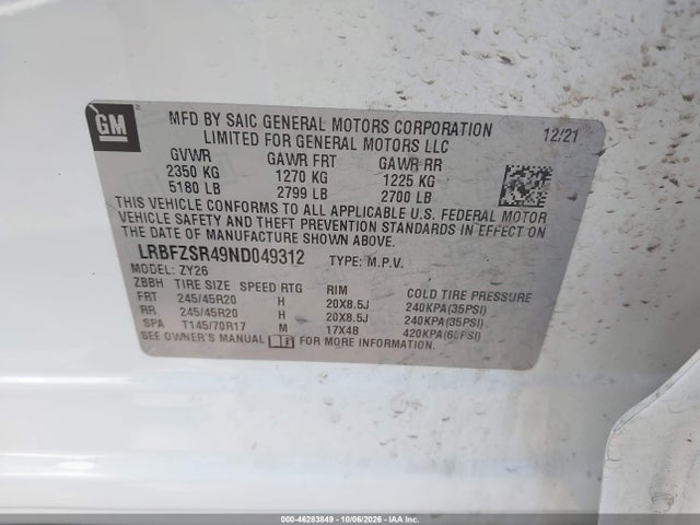 Buick Envision Awd Avenir 2022 LRBFZSR49ND049312 Image 9