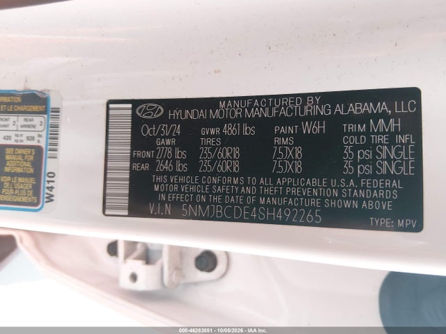 Hyundai TUCSON SEL 2025 5NMJBCDE4SH492265 Image 9