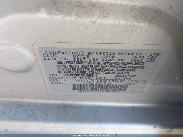 Продажа на аукционе авто 2014 Nissan Versa Note Sv, vin: 3N1CE2CP3EL366549, номер лота: 46283873