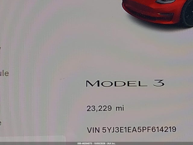 Продаж на аукціоні авто 2023 Tesla Model 3 Rear-wheel Drive, vin: 5YJ3E1EA5PF614219, номер лоту: 46284075