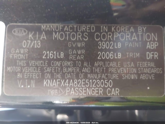 Продаж на аукціоні авто 2014 Kia Forte Ex, vin: KNAFX4A82E5123050, номер лоту: 46284436