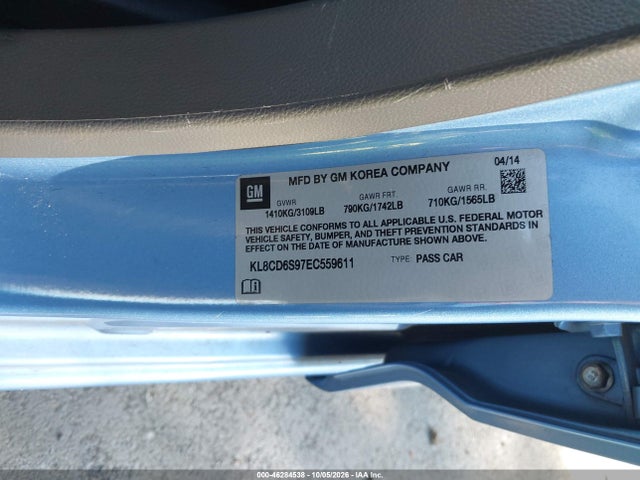 KL8CD6S97EC559611 Chevrolet Spark 1lt Auto