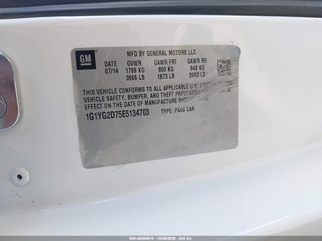 Продаж на аукціоні авто 2014 Chevrolet Corvette Stingray Z51, vin: 1G1YG2D75E5134703, номер лоту: 46284610