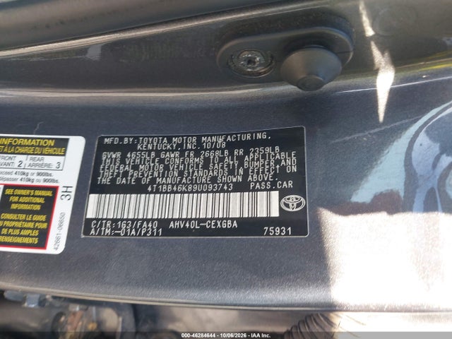Продаж на аукціоні авто 2009 Toyota Camry Hybrid, vin: 4T1BB46K89U093743, номер лоту: 46284644