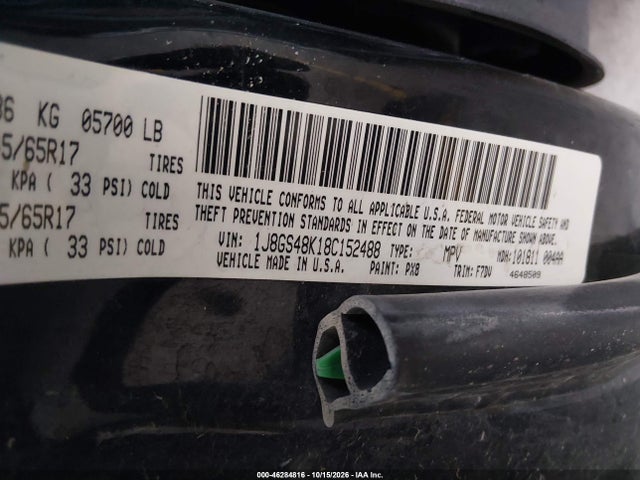 Продаж на аукціоні авто 2008 Jeep Grand Cherokee Laredo, vin: 1J8GS48K18C152488, номер лоту: 46284816