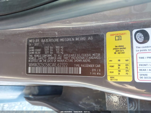 Продажа на аукционе авто 2012 Mini Cooper S Countryman, vin: WMWZC5C58CWL62322, номер лота: 46284905